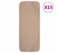 Stair Mats 15pcs Beige 100% PP Anti-Slip Rectangular 60x25cm Durable Set NonSkid