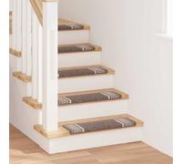 Stair Mats 15pcs Brown 65x21x4cm Polypropylene Self-Adhesive Non-Slip Indoor Use