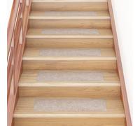 Stair Mats Self-adhesive 15 pcs 76x20 cm Beige Rectangular vidaXL