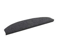Stair Mats 15pcs Dark Grey Needle-Punched Fabric 80x24.5cm Semicircular Non-Slip