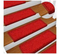 vidaXL Carpet Stair Treads 15 pcs 65x21x4 cm Red, Red