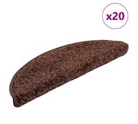 Stair Mats 20 pcs 56x17x3 cm Brown Half Round