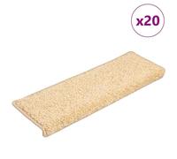Stair Mats 20 pcs 65x21x4 cm Cream Rectangular Edge