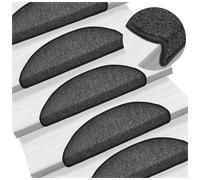 Stair Mats 20pcs Anthracite 56x17x3cm 100% PP Tufted Non-Slip Washable Grip Pads