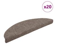 Stair Mats 20pcs Beige 56x17x3cm Polypropylene Self-Adhesive Non-Slip Half-Round
