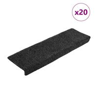 Stair Mats 20pcs Black 65x21x4cm Polypropylene Non-Slip Machine Washable Home