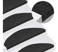 Stair Mats 20pcs Black 65x22.5x3.5cm Needle Felt Non-Slip Washable NoiseReducing