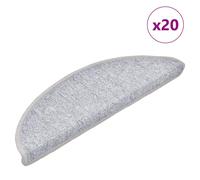 Stair Mats 20pcs Light Grey 56x17x3cm 100% PP Tufted Non-Slip Washable Warm Soft