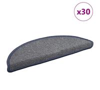 Stair Mats 30 pcs 56x17x3 cm Light Grey and Blue Half Round