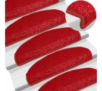 Stair Mats 30 pcs 65x21x4 cm Red Half Round Large