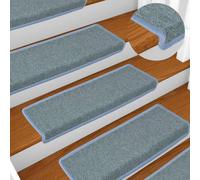Stair Mats 30 pcs 65x21x4 cm Sea Blue Rectangular Edge