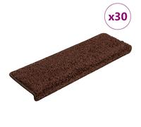 Stair Mats 30 pcs Brown 65x21x4cm Needle-Punched Polypropylene Non-Slip Washable