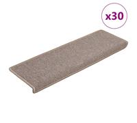 Stair Mats 30pc Light Brown 65x21x4cm Polypropylene Non-Slip Washable Foldable