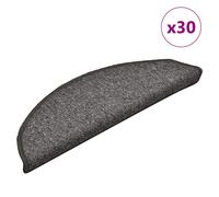 Stair Mats 30pcs Anthracite 56x17x3cm 100% PP Tufted Non-Slip Adhesive Washable