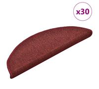 Stair Mats 30pcs Bordeaux 56x17x3cm 100% PP Tufted Non-Slip Adhesive Washable EZ