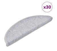 Stair Mats 30 pcs 56x17x3 cm Light Grey Half Round vidaXL