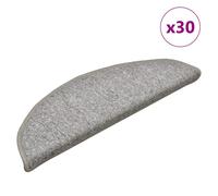 Stair Mats 30pcs Light Grey 56x17x3cm 100% PP Tufted Non-Slip Washable Foldable