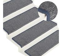Stair Mats 30pcs Light Grey Blue 65x21x4cm 100% Polypropylene Non-Slip Washable