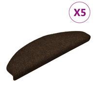 vidaXL 5x Self-adhesive Stair Mats Brown Needle Punch Stairs Rug Protection