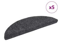 Vidaxl Self-adhesive Stair Mats 5 Pcs Dark Grey 56X17X3 Cm Needle Punch, Grey