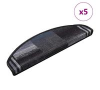 Stair mats 5pcs Black & Grey 65x21x4 cm Polyamide Tufted Non-Slip Washable Grip