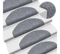 vidaXL 5x Self-adhesive Stair Mats Light Grey Needle Punch Stairs Protection