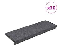 Stair Mats Anthracite 30pcs 65x21x4cm Polypropylene Non-Slip Washable Adhesive