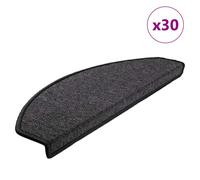Stair Mats Anthracite 65x24x4cm 100% PP Tufted Nonslip Washable 30 pcs With Tape
