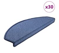 Stair Mats Blue 65x24x4cm 100% PP Tufted Non-Slip Washable Treads 30pcs Grip Set