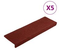 Stair Mats Bordeaux Red 65x21x4cm Needle-Punched Polypropylene 5pcs Non-Slip Set