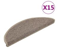 Stair Mats Dark Beige 56x17x3 cm Fabric 89% Polypropylene 30pcs Sisal Non-Slip