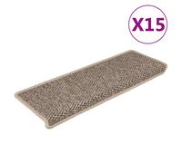 Stair Mats Dark Beige 65x21x4cm Fabric Sisal-Look Self-Adhesive 30pcs Ultra