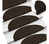 Stair Mats Dark Brown 56x17x3cm Needle-Punched PP Non-Slip Self-Adhesive 5pcs UK