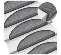 Stair Mats Dark Grey 100% PP Tufted 56x17x3cm Non-Slip Washable 10pc Hallway Set