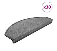 Stair Mats Dark Grey 100% PP Tufted 65x24x4cm Washable Foldable NonSlip, 30pcs
