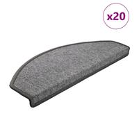 Stair Mats Dark Grey 20 pcs 65x24x4cm 100% PP Tufted Non-Slip Washable Adhesive