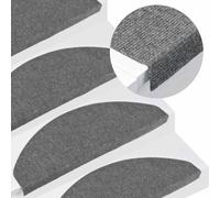 Stair Mats Grey 65x22.5x3.5cm Needle Felt Non-Slip Noise-Reducing Pack of 20pcs
