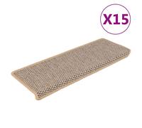 Stair Mats Light Beige 65x21x4cm Fabric Sisal-Look Self-Adhesive Washable 30pcs