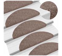 Stair Mats Light Brown 56x17x3cm Needle-Punch Polypropylene Non-Slip 10pcs Set