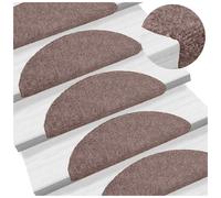 Stair Mats Light Brown 56x17x3cm Needle-Punch Polypropylene Non-Slip 10pcs Set