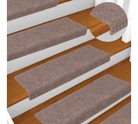 Stair Mats Light Brown 65x21x4cm Needle-Punched Polypropylene Non-Slip 10pc Home