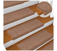 Stair Mats Non-Slip Brown Polypropylene 65x21x4cm 30pcs Adhesive Washable Packs