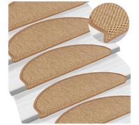 Stair Mats Orange Sisal-Look Fabric 65x25 cm Self-Adhesive 15pc Washable NonSlip