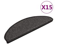 Stair Mats Protector Self-adhesive Sisal-Look 15 pcs Anthracite vidaXL
