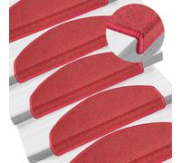 Stair Mats Red 65x24x4 cm 10pcs 100% PP Tufted Non-Slip Washable With Tape Warm