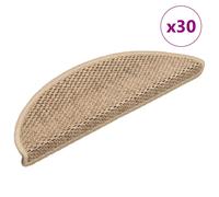 Stair Mats Sand 56x17x3cm Polypropylene Sisal-Look Fabric 30pcs Self-Adhesive