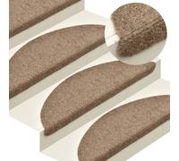 Stair Mats Self-Adhesive 10pcs Cream 56x17x3cm Needle-Punch Non-Slip 100%PP