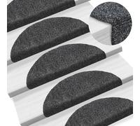 Stair Mats Self-Adhesive 10pcs Dark Grey Needle-Punched Fabric NonSlip 56x17x3cm