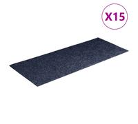 Stair Mats Self-adhesive 15 pcs 60x25 cm Grey Blue Rectangular vidaXL