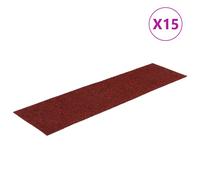 Stair Mats Self-adhesive 15 pcs 76x20 cm Bordeaux Red vidaXL